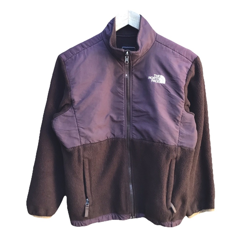 The North Face Girls L/G Denali Polartec Fleece Jacket Brown Full Zip Vintage